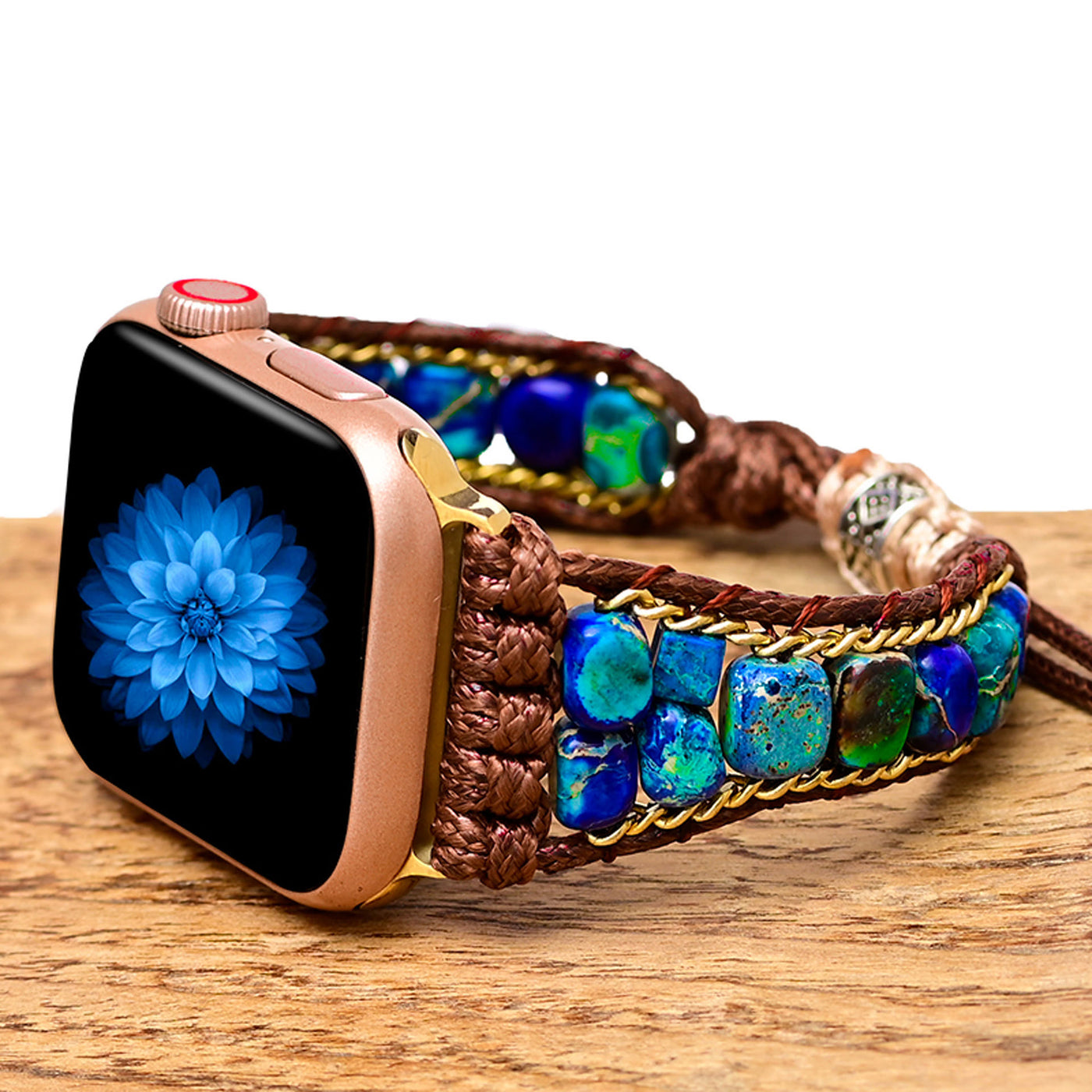 Olivenorma Blauer Kaiserstein Apple Watch Armband Wickelarmband