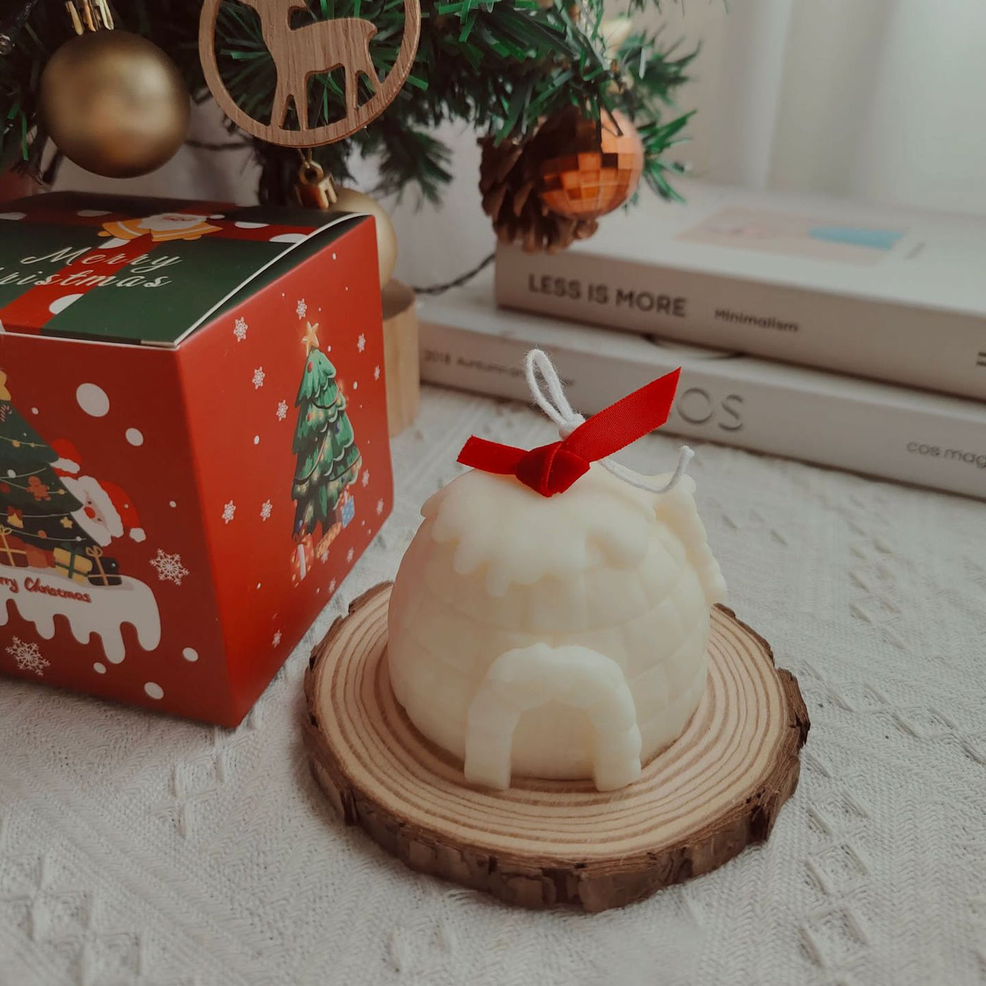 Olivenorma Gravierte Handschuhe Garnknäuel Weihnachtssocke Kerze 