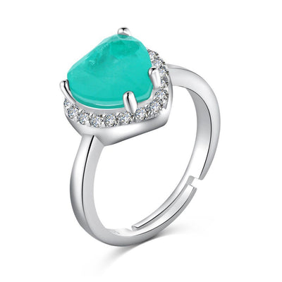 Olivenorma Herzform Paraiba Turmalin Exquisiter Ring 