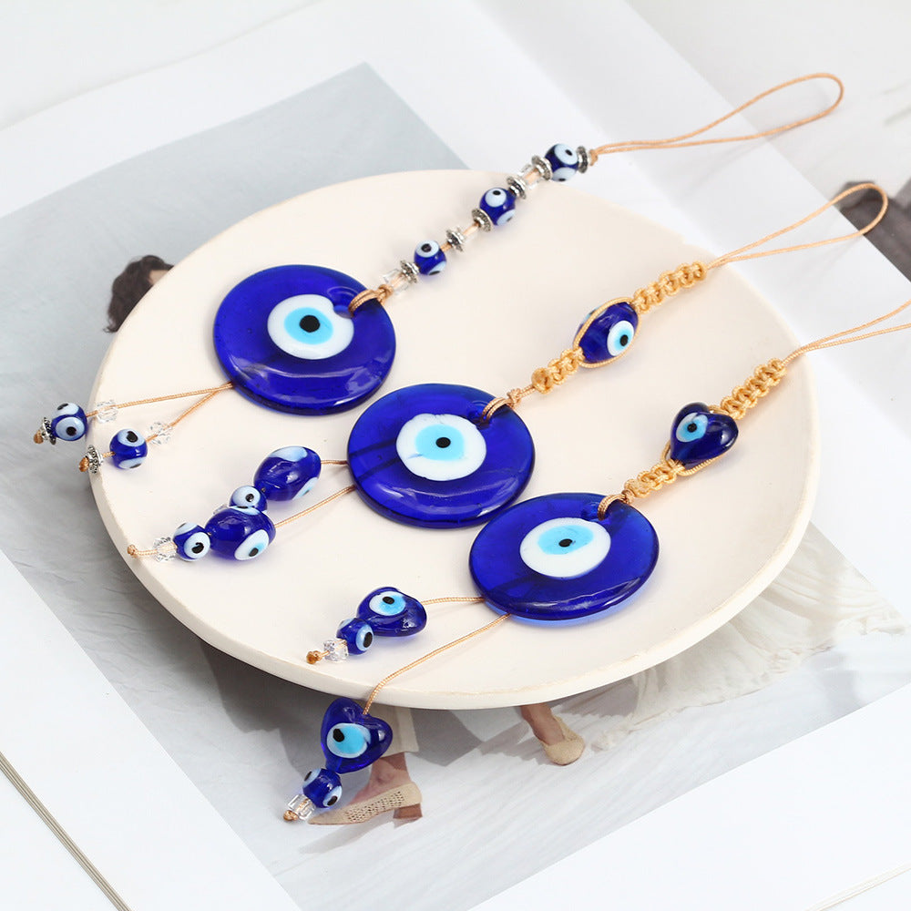 Olivenorma Blauer Glas-Evil Eye Autohänger Ornament