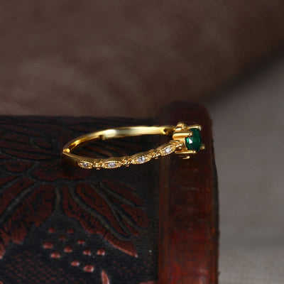 Olivenorma "Elegant Lover" - Smaragd-Exquisiter Ring 