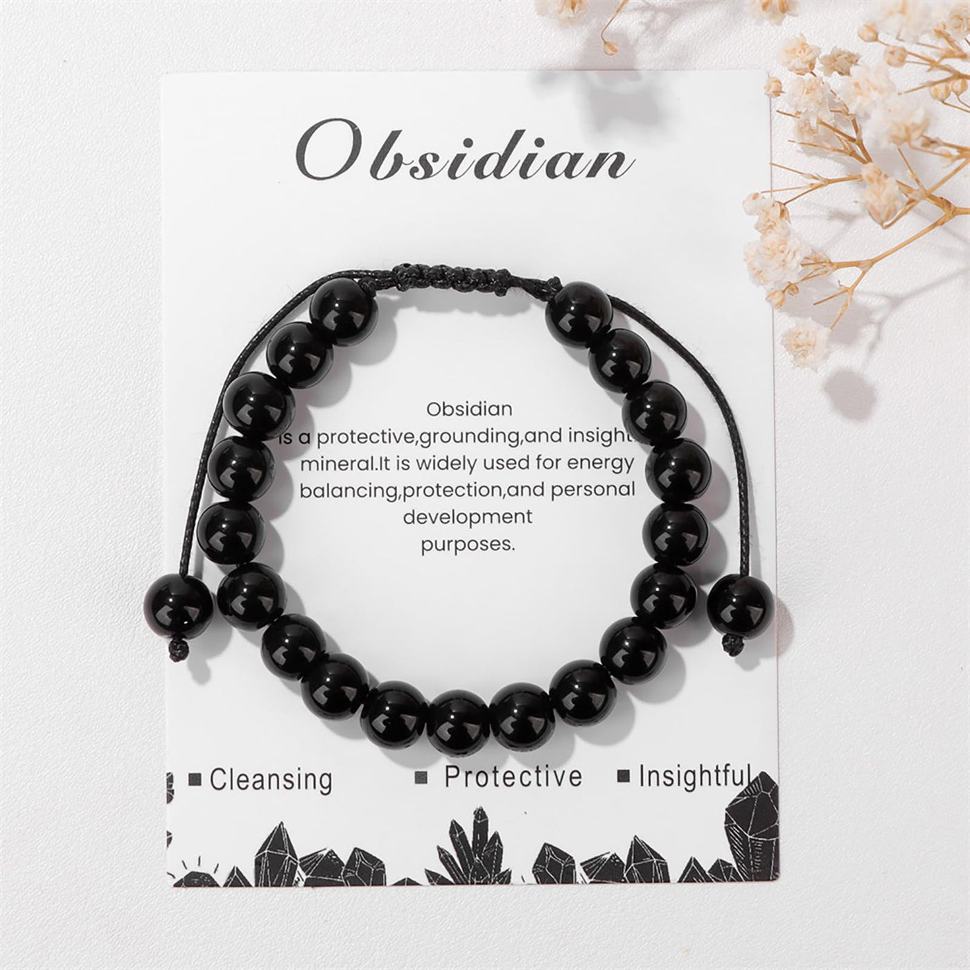 Olivenorma 8mm Naturstein Handgefertigtes verstellbares Armband