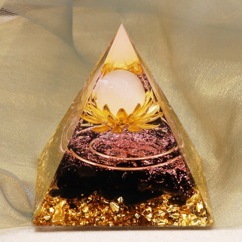 Olivenorma Clear Crystal Obsidia Lotus Symbol Orgon-Pyramide