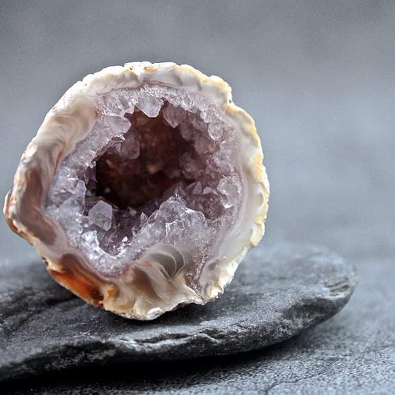 Olivenorma Natur Amethyst Geode Stein Edelsteindekoration