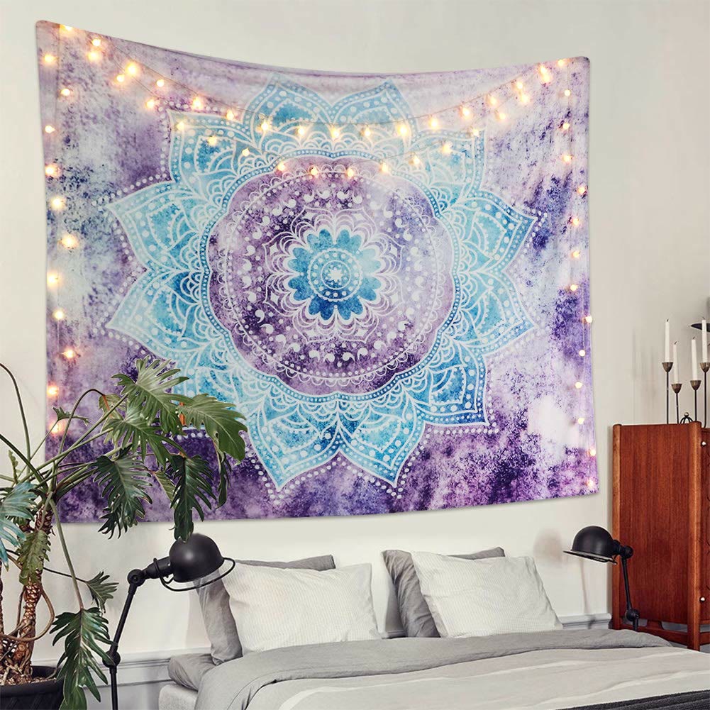 Olivenorma Mandala Purple Blue Wandbehang Dekor Tapisserie