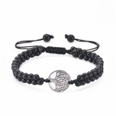 Olivenorma Tree of Life Naturkristall Doppelt Geflochtenes Armband