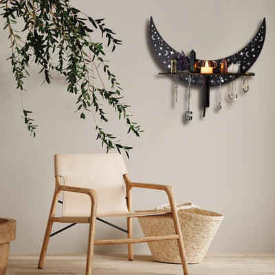 Olivenorma Crescent Wooden Witch Crystalregal - image 4