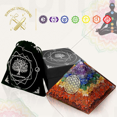 Olivenorma Chakra Flower Of Life Symbol Orgone Pyramid