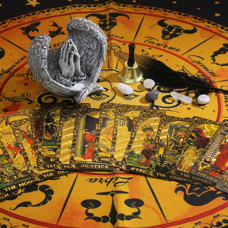 Olivenorma Schwarze Gold Waite Folie Goldene Tarot Deck Karten