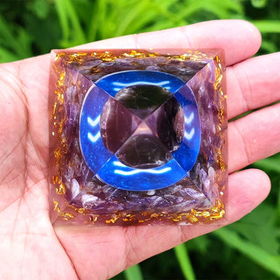 (Abverkauf 30% Rabatt / CODE: OFF30) - Olivenorma Amethyst Wassermann Zodiac Orgone Pyramid