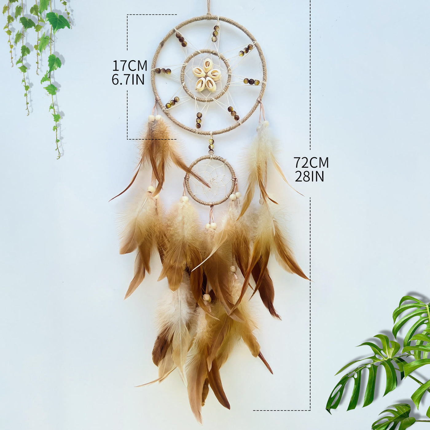 Olivenorma Stars Moon Sun Indian Feather Dream Catcher