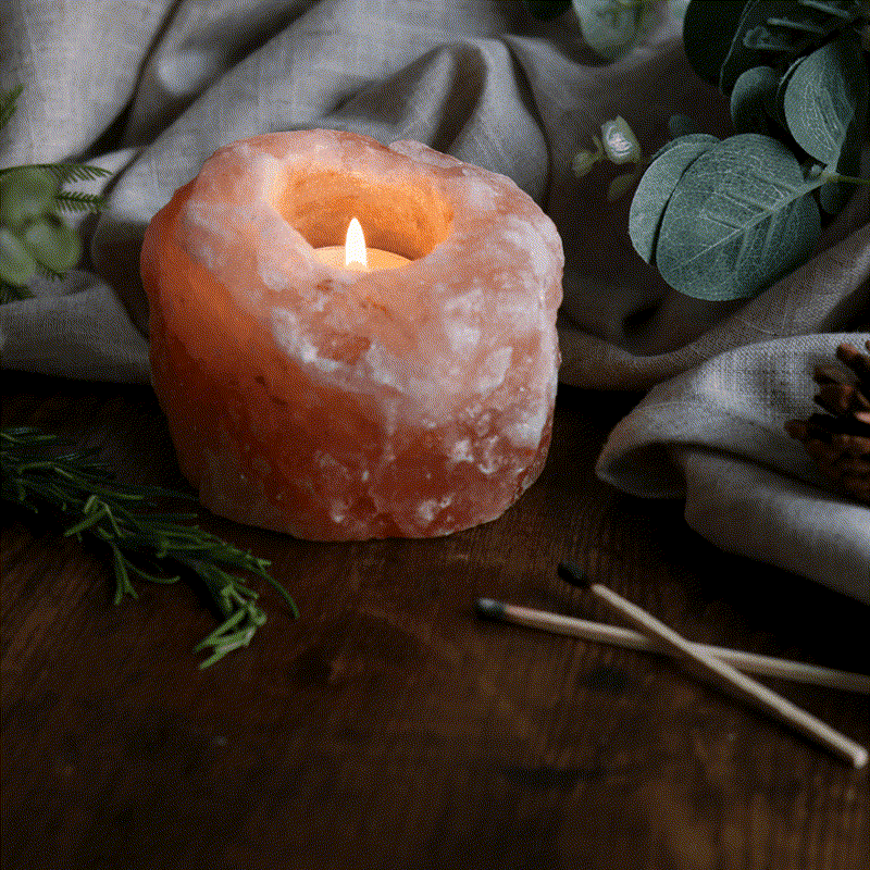 Olivenorma Romantischer Handgeschnitzter Kerzenhalter Himalayasalzlampe