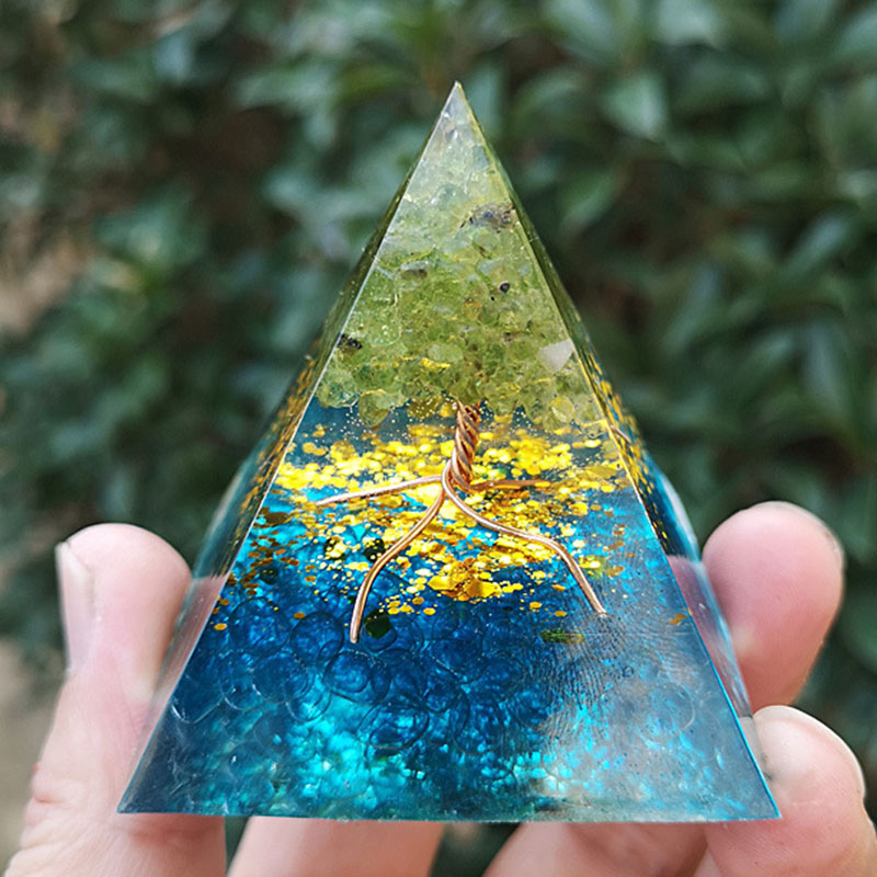 Olivenorma Aquamarin Peridot Baum des Lebens Orgon Pyramide 