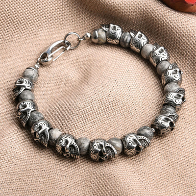 Olivenorma Armband aus natürlichem Tigerauge, handgefertigt, Edelstahl