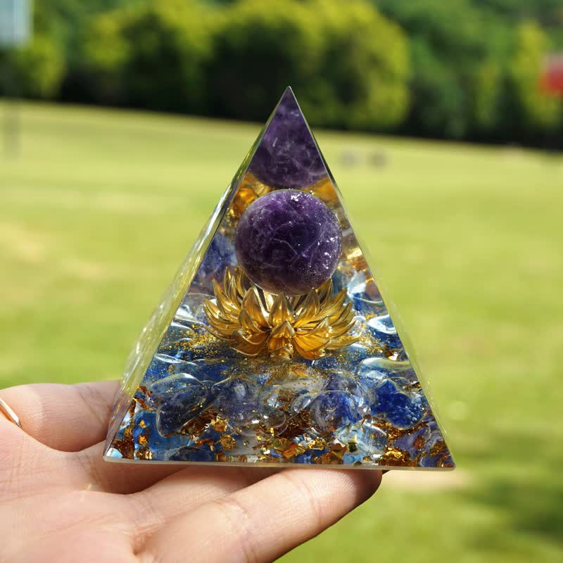 Olivenorma Amethyst Kugel Lapislazuli Lotus Orgon Pyramide 