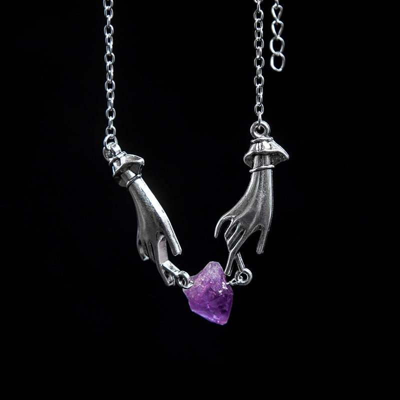 Amethyst Engel Hand Heilung Halskette