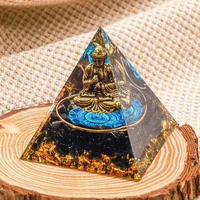 Olivenorma Obsidian Buddha Schutz Orgone Pyramide