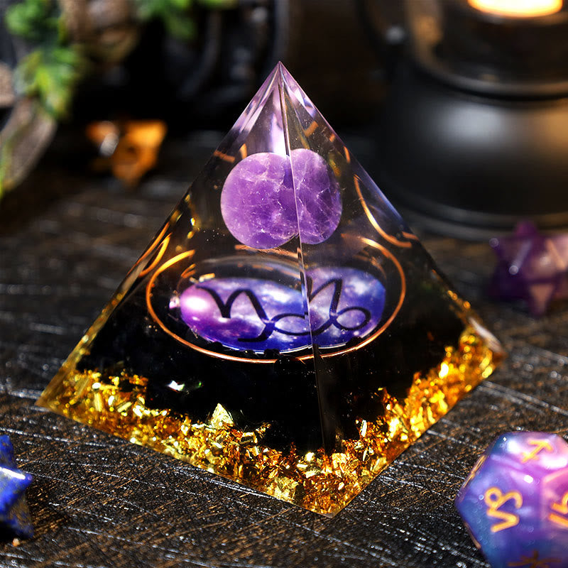 Olivenorma Amethyst Kugel Obsidian Kies Zodiac Steinbock Orgon Pyramide