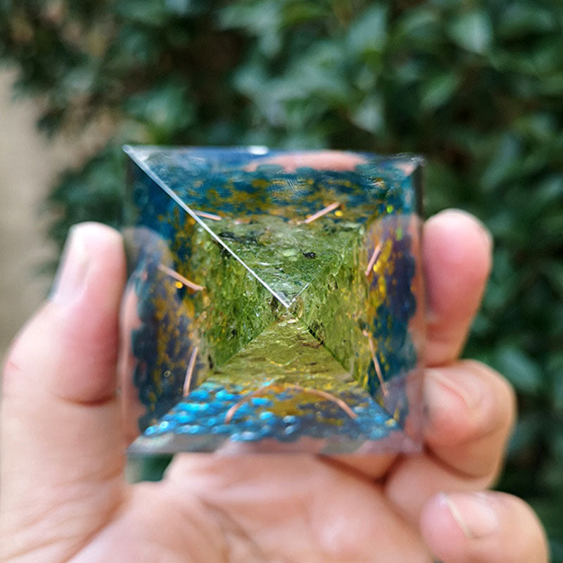 Olivenorma Aquamarin Peridot Baum des Lebens Orgon Pyramide 