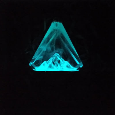 Olivenorma Snow Mountain Blue Green Aurora Resin Halskette