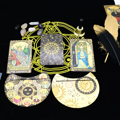 Olivenorma Vollset Goldfolie Wahrsagerei-Box-Set Tarotkarten-Deck