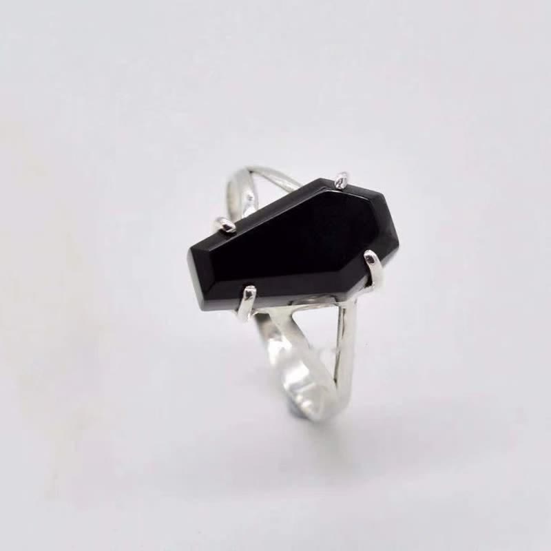 Olivenorma Schwarzer Onyx Sarg Ring