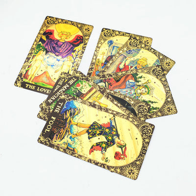 Olivenorma Schwarze Gold Waite Folie Goldene Tarot Deck Karten