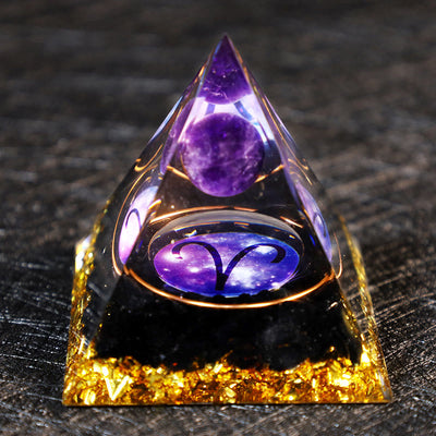 Olivenorma Amethyst Kugel Obsidian Kies Zodiac Widder Orgone Pyramide