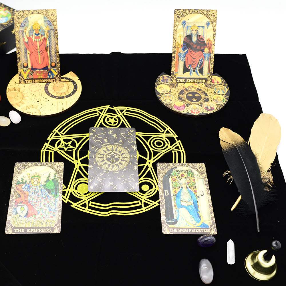 Olivenorma Vollset Goldfolie Wahrsagerei-Box-Set Tarotkarten-Deck