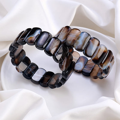 Olivenorma Natürlicher Sardonyx Rechteckige Perlen Armband