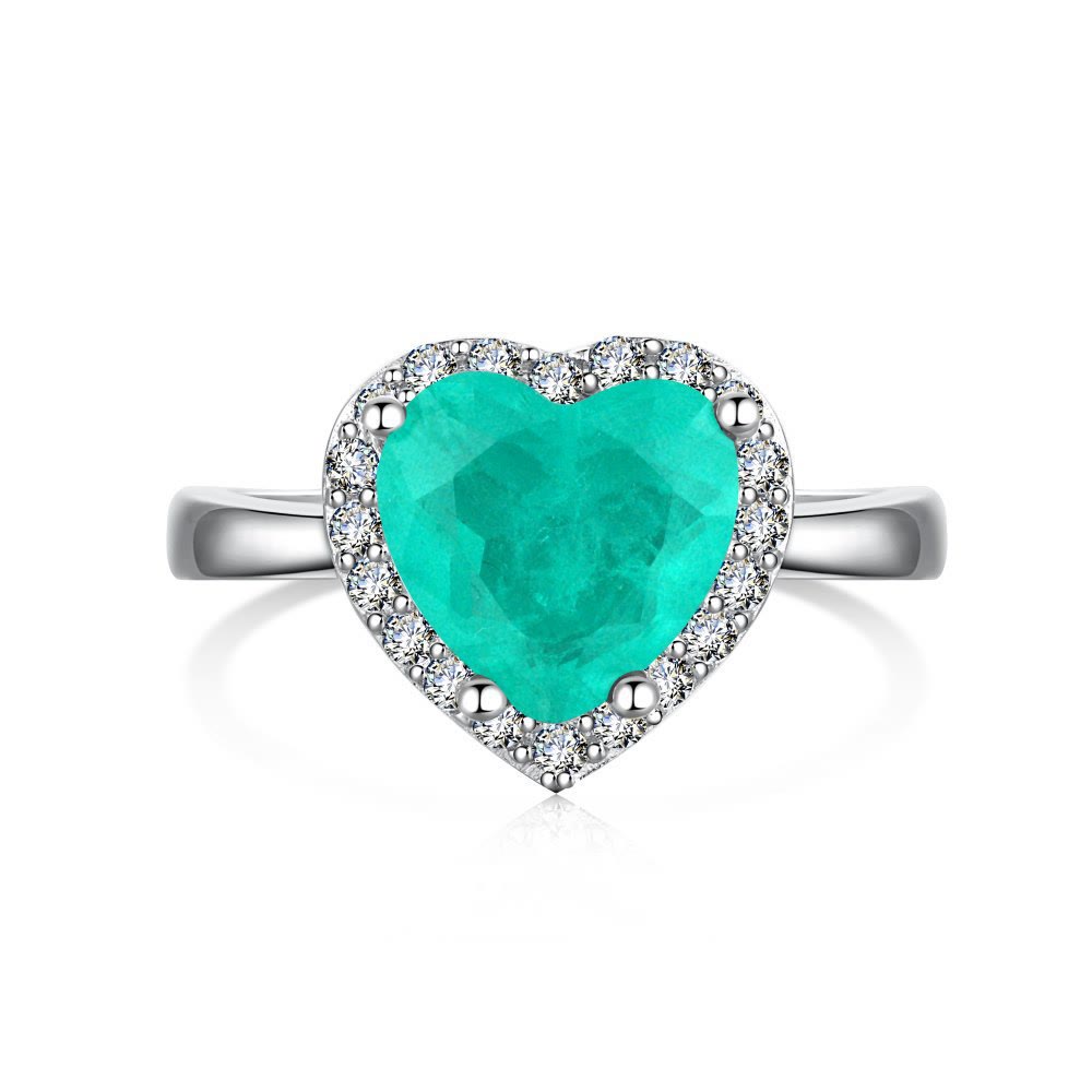 Olivenorma Herzform Paraiba Turmalin Exquisiter Ring 