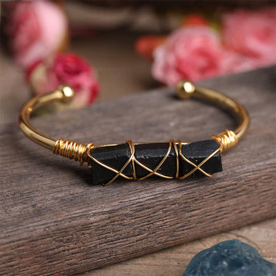 Olivenorma zartes Citrin Gold-Draht Edelstein Armband