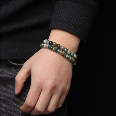 Olivenorma Perlenschmuck für Männer, Doppelarmband-Set 