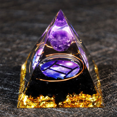 Olivenorma Amethyst Kugel Obsidian Kiesel Sternzeichen Zwillinge Orgon Pyramide