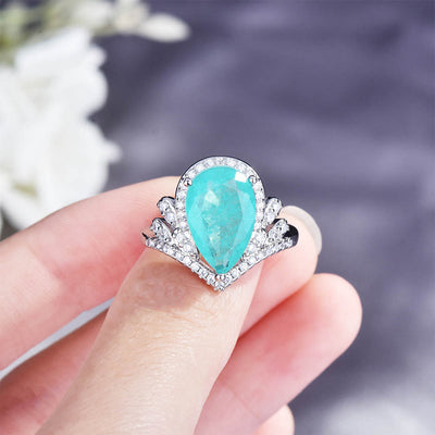 Olivenorma "Pure Love" - ​​Paraiba Turmalin Eleganter Ring 