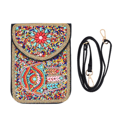 Olivenorma Bohemian Perlen Böses Auge Hamsa Handytasche 