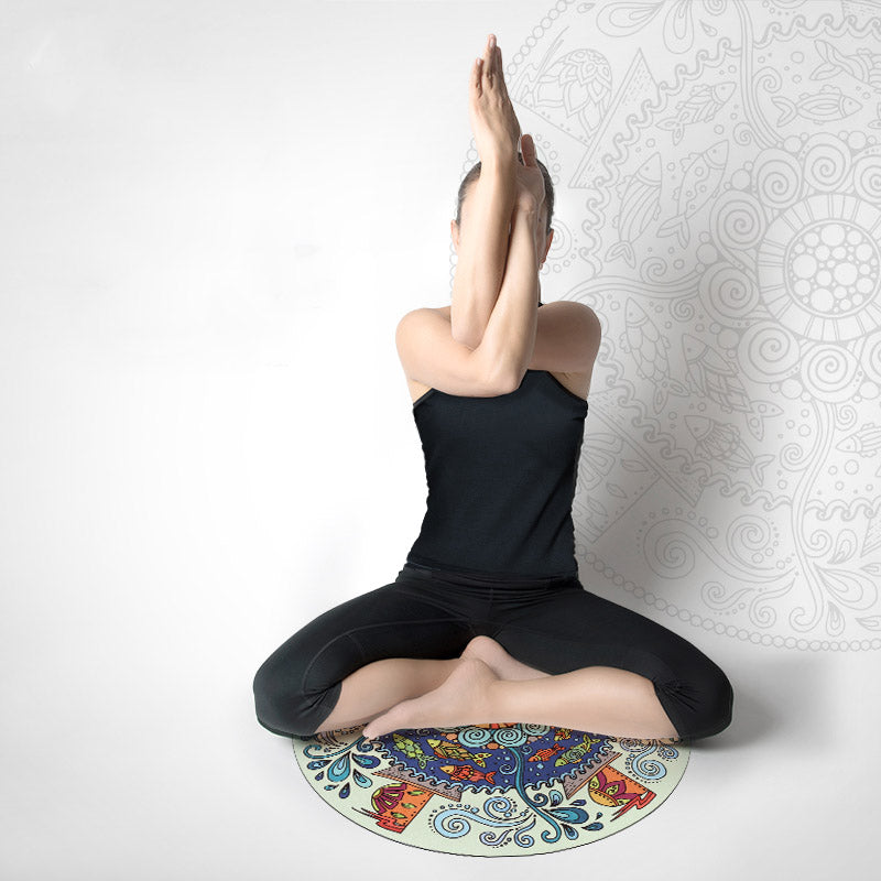 Olivenorma 60cm Kleine Runde Rutschfeste Yoga-Matte