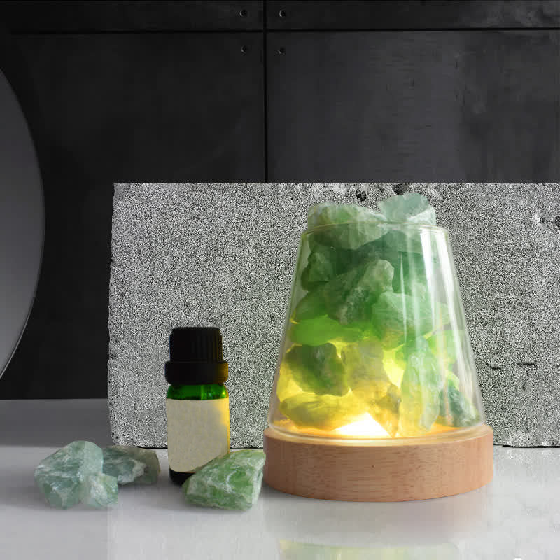 Vier Jahreszeiten - Ätherisches Öl Diffusor Kristall Aromatherapie Lampe - Fluorit - Minze - image 3