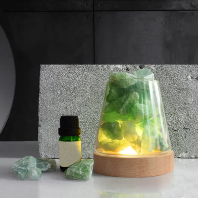 Vier Jahreszeiten - Ätherisches Öl Diffusor Kristall Aromatherapie Lampe - Fluorit - Minze - image 3