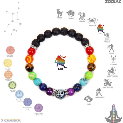 Olivenorma Chakra Dreifaltigkeit Sternzeichen Armband 