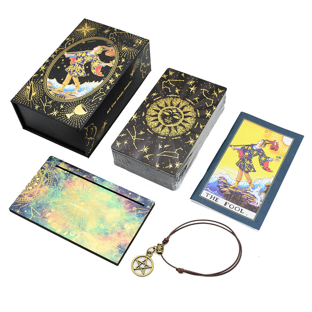 Olivenorma Schwarze Gold Waite Folie Goldene Tarot Deck Karten