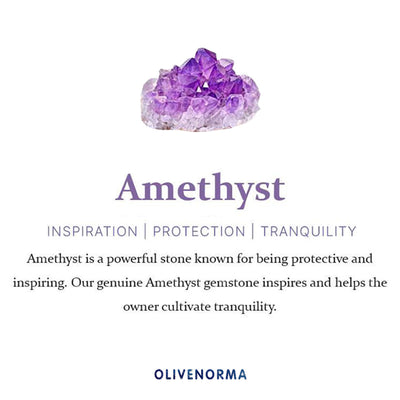 Olivenorma Amethyst Naturpoliertes Steineset