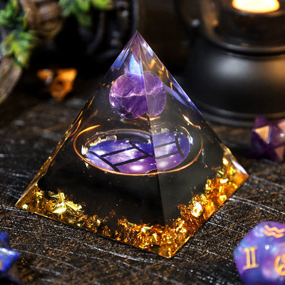 Olivenorma Amethyst Kugel Obsidian Kiesel Sternzeichen Zwillinge Orgon Pyramide