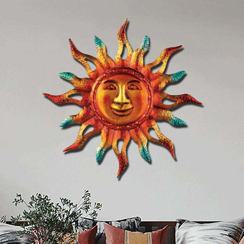 Olivenorma Sun Ray Design Metall Wanddekoration 