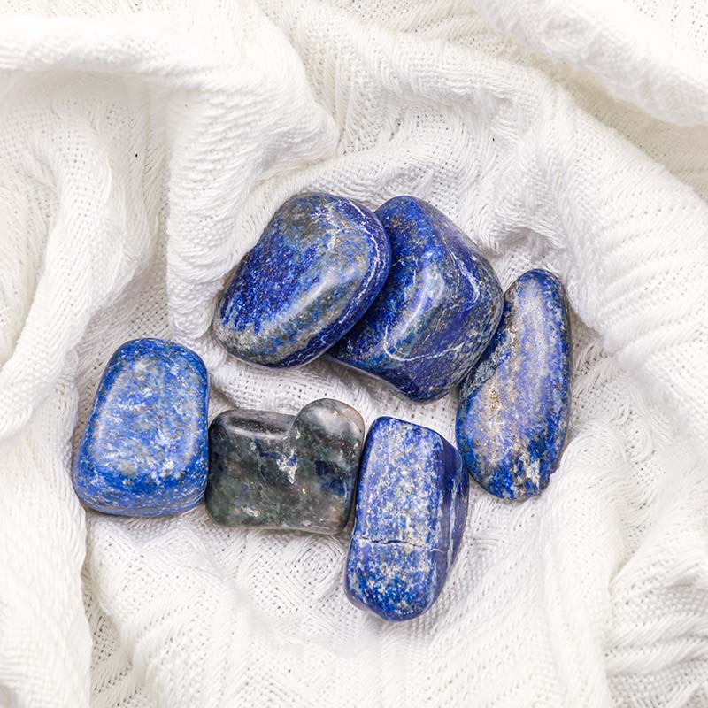 Olivenorma Lapislazuli Natur Trommelstein Set