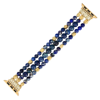 Olivenorma Blue Emperor Stone Perlenelastisches Band für Apple Watch 