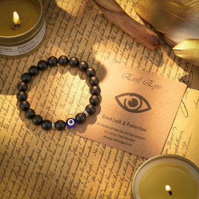 Olivenorma Tigerauge Obsidian Böses Auge Perlenarmband für Männer