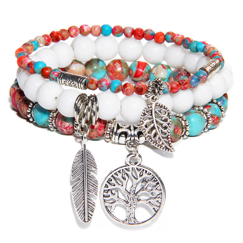 Olivenorma "Nature's Healing Moments" Kaiserstein Baum des Lebens 3-teiliger Armband-Set