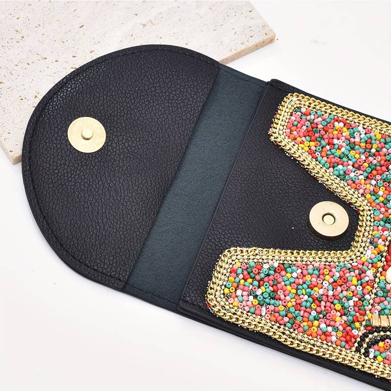 Olivenorma Ethnic Style Perlen Crossbody Handytasche 