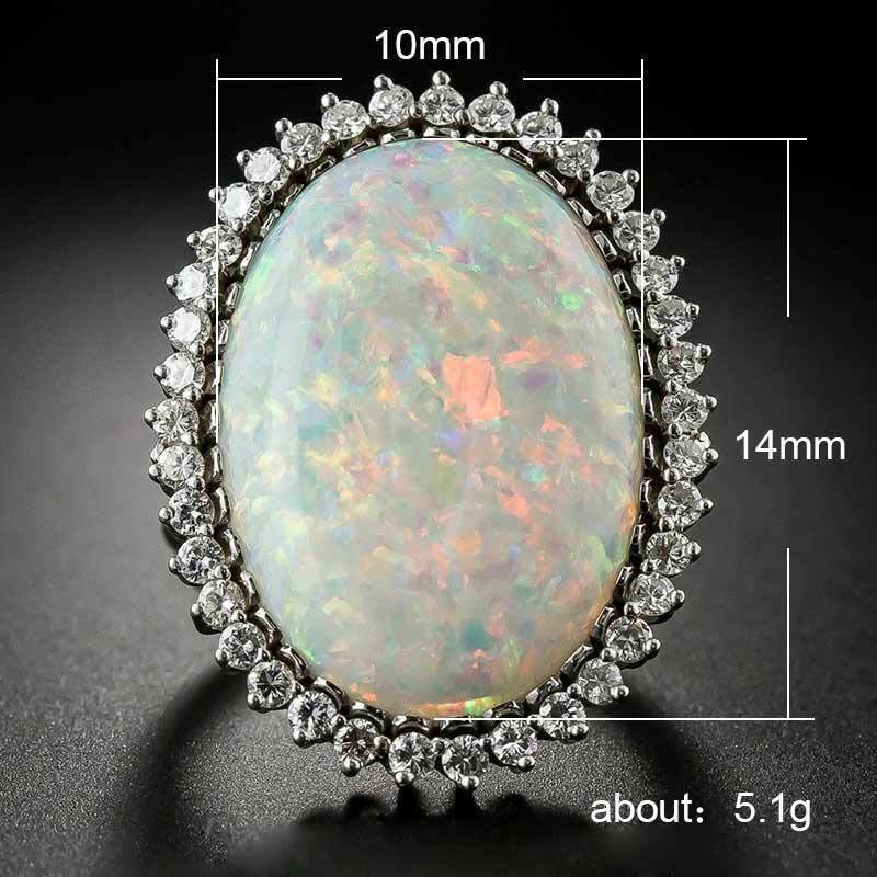 Olivenorma Oval Weißer Opal Ehering 